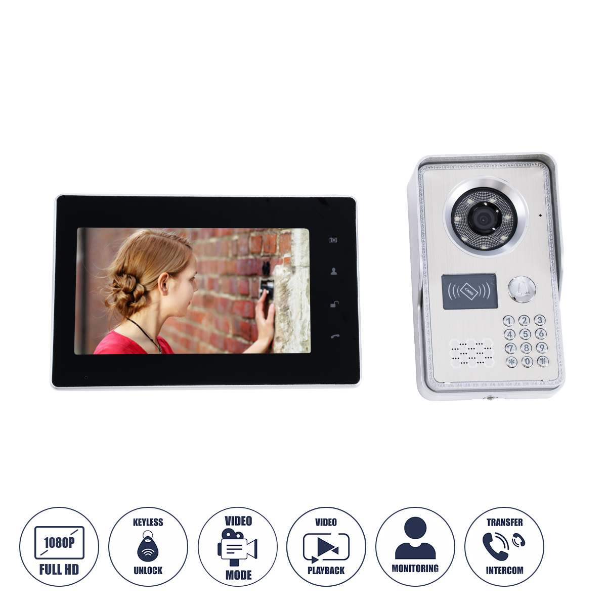 86061 GloboStar® 86061 Σετ Θυροτηλεόρασης με Έγχρωμη Οθόνη Αφής 7″ και Κάμερα 1080P HD & 4 Επαγωγικά Κλειδιά για Ηλεκτρονικές Κλειδαριές – Μαύρο – Ασημί 86061 GloboStar® 86061 Σετ Θυροτηλεόρασης με Έγχρωμη Οθόνη Αφής 7″ και Κάμερα 1080P HD & 4 Επαγωγικά Κλειδιά για Ηλεκτρονικές Κλειδαριές – Μαύρο – Ασημί