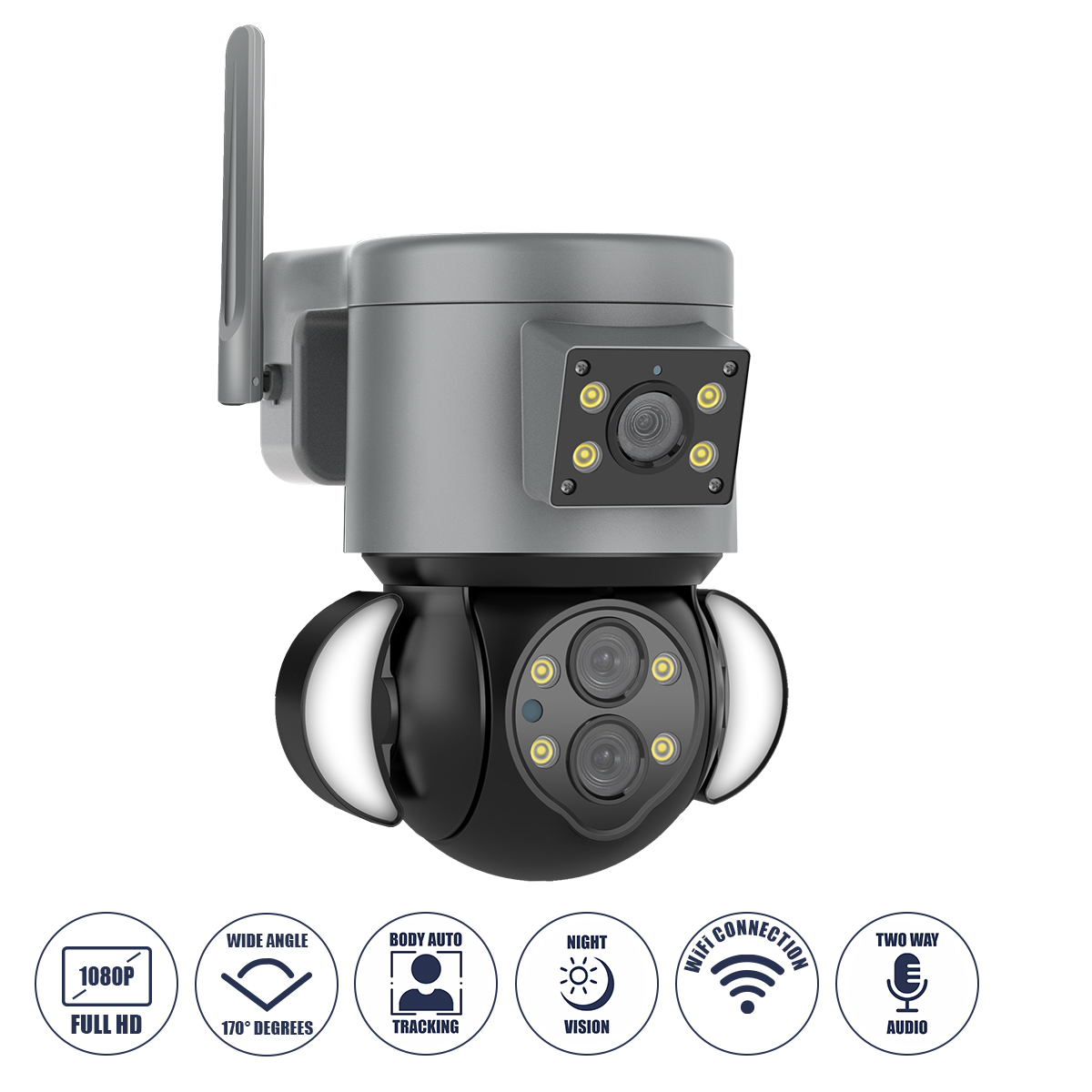 86077 GloboStar® 86077 Επιτοίχια Κάμερα Πρίζας WiFi HD 1080P 350° Διπλή Κατέυθυνση Ομιλίας & Ανιχνευτή Κίνησης – Απομακρυσμένος Έλεγχος – Αδιάβροχη IP65 – Γρι Μαύρο – Μ15 x Π14.5 x Y15cm – 2 Χρόνια Εγγύηση 86077 GloboStar® 86077 Επιτοίχια Κάμερα Πρίζας WiFi HD 1080P 350° Διπλή Κατέυθυνση Ομιλίας & Ανιχνευτή Κίνησης – Απομακρυσμένος Έλεγχος – Αδιάβροχη IP65 – Γρι Μαύρο – Μ15 x Π14.5 x Y15cm – 2 Χρόνια Εγγύηση
