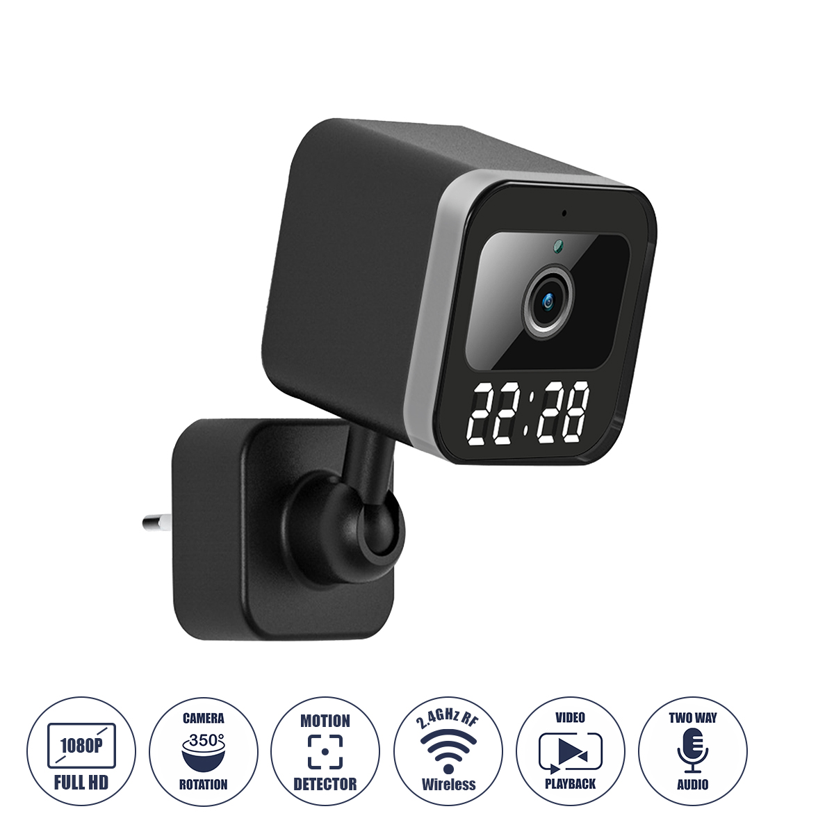 86082 GloboStar® 86082 Επιτοίχια Κάμερα Πρίζας WiFi HD 1080P 350° Διπλή Κατέυθυνση Ομιλίας & Ανιχνευτή Κίνησης – Απομακρυσμένος Έλεγχος IP20 – Μαύρο – Μ6 x Π5.5 x Υ16cm – 2 Χρόνια Εγγύηση 86082 GloboStar® 86082 Επιτοίχια Κάμερα Πρίζας WiFi HD 1080P 350° Διπλή Κατέυθυνση Ομιλίας & Ανιχνευτή Κίνησης – Απομακρυσμένος Έλεγχος IP20 – Μαύρο – Μ6 x Π5.5 x Υ16cm – 2 Χρόνια Εγγύηση