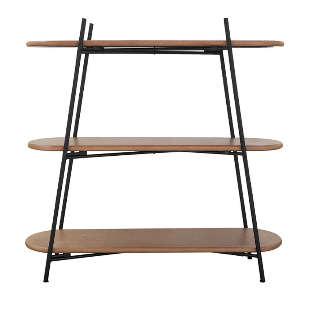 Artekko Shelf Καφέ Ραφιέρα από Ξύλο Paulownia με MDF και Μαύρο Μεταλλικό Σκελετό (108x35.5x107)cm Artekko 86709