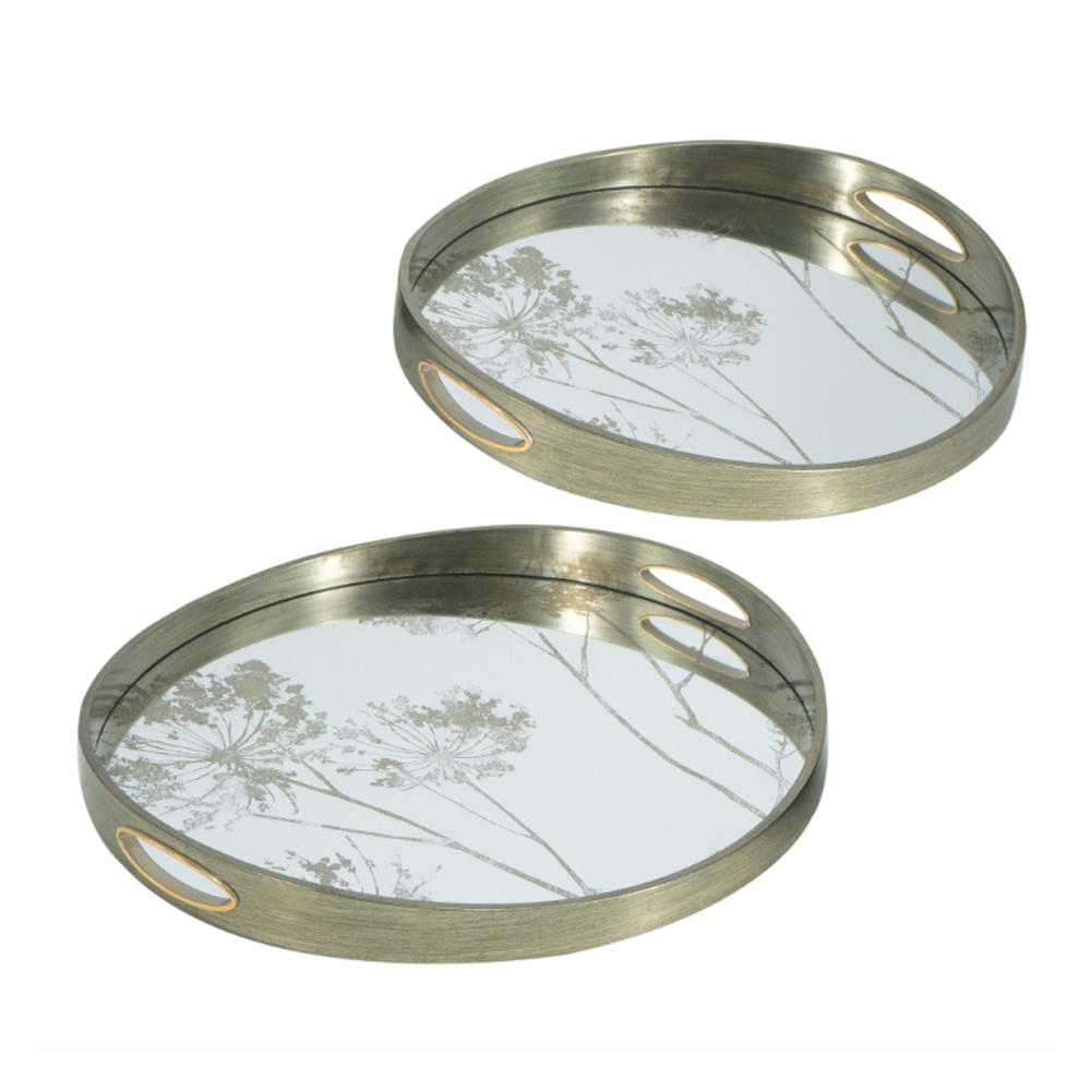 Artekko Tray Σαμπανιζέ Πλαστικοί Διακοσμητικοί Δίσκοι με Καθρέπτη (45x45x4)cm 2pcs Artekko 86752