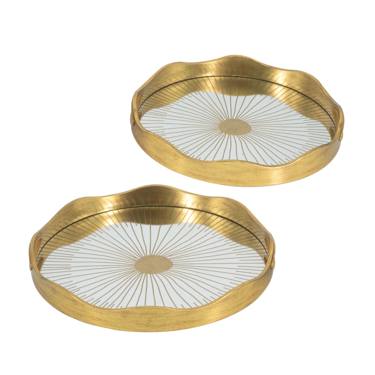 Artekko Tray Χρυσοί Πλαστικοί Διακοσμητικοί Δίσκοι με Καθρέπτη (40x40x4.4)cm 2pcs Artekko 86758