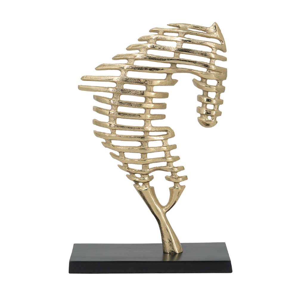 Artekko Figurine Χρυσό Μεταλλικό Επιτραπέζιο Διακοσμητικό με Φιγούρα Αλόγου (23.5x9.5x35.6)cm Artekko 86870