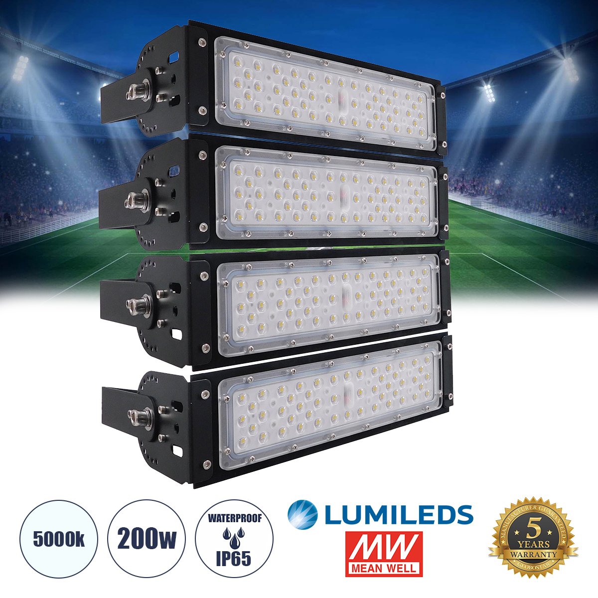 90100-4 GloboStar® GLOBOSTAR® GOLIATH 90100-4 Προβολέας Γηπέδου LED 200W 32000lm SDCM<5 75°*135° Fish Eye Lens AC 100-277V Αδιάβροχο IP65 IK08 Ψυχρό Λευκό 5000K – LUMILEDs SMD Chip & MEANWELL Driver – Μαύρο Χυτό Αλουμίνιο – Μ32 x Π12 x Υ36cm – 5 Χρόνια Εγ 90100-4 GloboStar® GLOBOSTAR® GOLIATH 90100-4 Προβολέας Γηπέδου LED 200W 32000lm SDCM<5 75°*135° Fish Eye Lens AC 100-277V Αδιάβροχο IP65 IK08 Ψυχρό Λευκό 5000K – LUMILEDs SMD Chip & MEANWELL Driver – Μαύρο Χυτό Αλουμίνιο – Μ32 x Π12 x Υ36cm – 5 Χρόνια Εγ