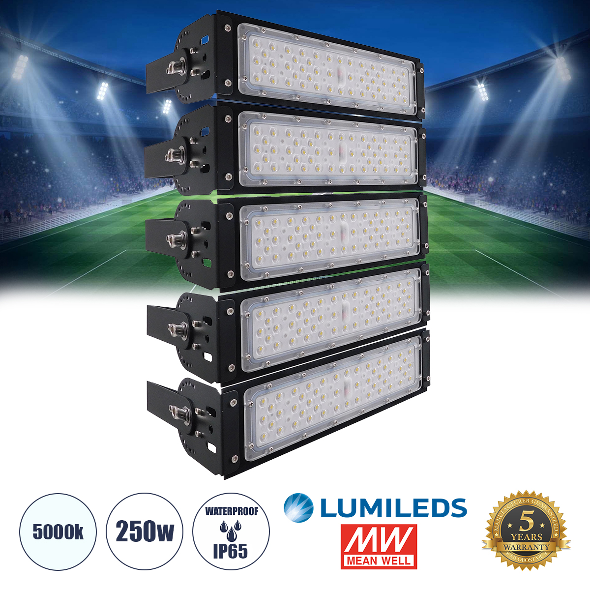 90100-5 GloboStar® GLOBOSTAR® GOLIATH 90100-5 Προβολέας Γηπέδου LED 250W 40000lm SDCM<5 75°*135° Fish Eye Lens AC 100-277V Αδιάβροχο IP65 IK08 Ψυχρό Λευκό 5000K – LUMILEDs SMD Chip & MEANWELL Driver – Μαύρο Χυτό Αλουμίνιο – Μ32 x Π12 x Υ45cm – 5 Χρόνια Εγ 90100-5 GloboStar® GLOBOSTAR® GOLIATH 90100-5 Προβολέας Γηπέδου LED 250W 40000lm SDCM<5 75°*135° Fish Eye Lens AC 100-277V Αδιάβροχο IP65 IK08 Ψυχρό Λευκό 5000K – LUMILEDs SMD Chip & MEANWELL Driver – Μαύρο Χυτό Αλουμίνιο – Μ32 x Π12 x Υ45cm – 5 Χρόνια Εγ