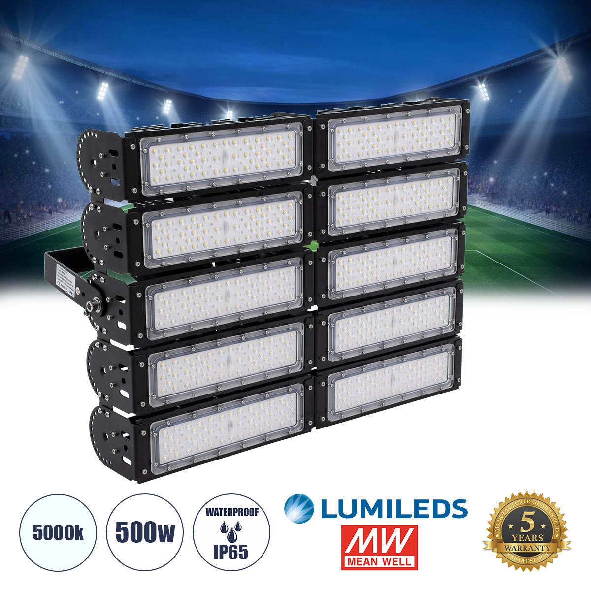 90104 GloboStar® GLOBOSTAR® GOLIATH 90104 Προβολέας Γηπέδου LED 500W 75000lm SDCM<5 75°*135° Fish Eye Lens AC 100-277V Αδιάβροχο IP65 IK08 Φυσικό Λευκό 5000K – LUMILEDs SMD Chip & MEANWELL Driver – Μαύρο Χυτό Αλουμίνιο – Μ62 x Π22 x Υ45cm – 5 Χρόνια Εγγύη 90104 GloboStar® GLOBOSTAR® GOLIATH 90104 Προβολέας Γηπέδου LED 500W 75000lm SDCM<5 75°*135° Fish Eye Lens AC 100-277V Αδιάβροχο IP65 IK08 Φυσικό Λευκό 5000K – LUMILEDs SMD Chip & MEANWELL Driver – Μαύρο Χυτό Αλουμίνιο – Μ62 x Π22 x Υ45cm – 5 Χρόνια Εγγύη