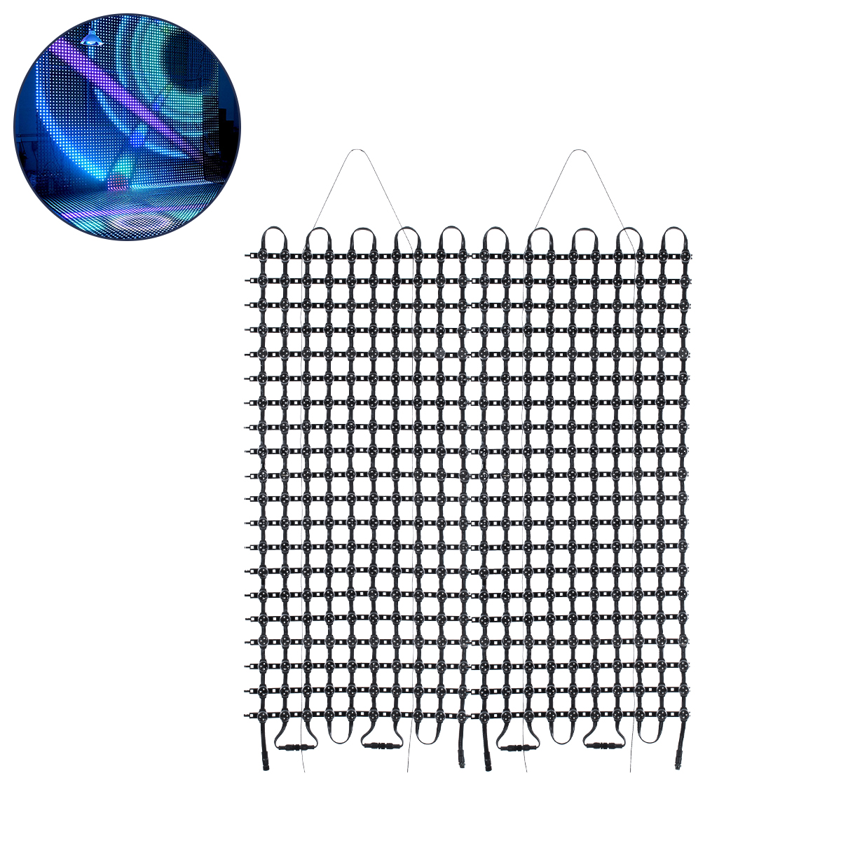 90143 GloboStar®  90143 Digital Pixel Addressable Facade Soft Net Panel – Ψηφιακό Εύκαμπτο Δίχτυ Πάνελ Πρόσοψης Κτιρίων LED SMD 3535 300W/m2 400LED/m2 400PIXEL/m2 SPI/TTL Protocol IC UCS512B 18000lm/m2 120° DC 12V IP67 RGB – Μαύρο Σώμα – Μ100 x Π100 x Υ1.