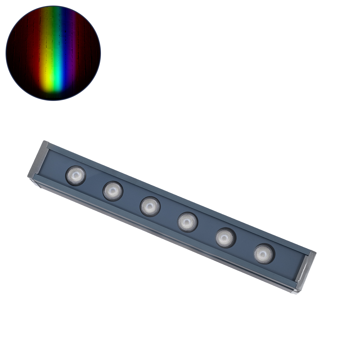 90184 GloboStar® GLOBOSTAR® WASHERMARGO 90184 Μπάρα Φωτισμού Wall Washer LED 6W 510lm 30° DC 24V Αδιάβροχο IP65 Πολύχρωμο RGBW Dimmable DMX512 - Bridgelux SMD Chip - Γκρι Ανθρακί - Μ30 x Π4 x Υ5cm - 3 Χρόνια Εγγύηση