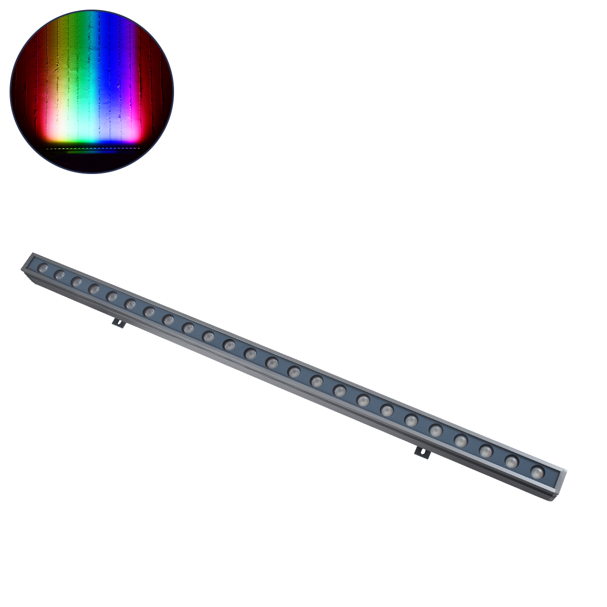 90185 GloboStar® GLOBOSTAR® WASHERFAIA 90185 Μπάρα Φωτισμού Wall Washer LED 36W 3060lm 30° DC 24V Αδιάβροχο IP65 Πολύχρωμο RGBW Dimmable DMX512 - Bridgelux SMD Chip - Γκρι Ανθρακί - Μ100 x Π4 x Υ5cm - 3 Χρόνια Εγγύηση