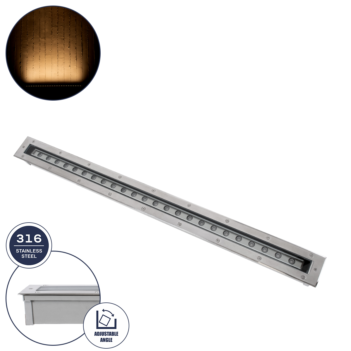 90196 GloboStar® UNDERGROUND-PASSAGGIO 90196 Χωνευτό Φωτιστικό Wall Washer Δαπέδου LED 24W 2160lm 10° DC 24V Αδιάβροχο IP68 με Ρυθμιζόμενη Γωνία Φωτισμού L108 x W9 x H7.5cm Θερμό Λευκό 2700K – Ανοξείδωτο Ατσάλι – 3 Years Warranty 90196 GloboStar® UNDERGROUND-PASSAGGIO 90196 Χωνευτό Φωτιστικό Wall Washer Δαπέδου LED 24W 2160lm 10° DC 24V Αδιάβροχο IP68 με Ρυθμιζόμενη Γωνία Φωτισμού L108 x W9 x H7.5cm Θερμό Λευκό 2700K – Ανοξείδωτο Ατσάλι – 3 Years Warranty