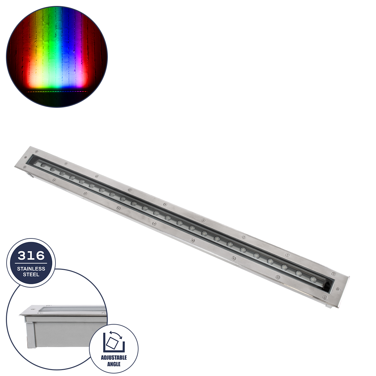 90197 GloboStar® UNDERGROUND-PASSAGGIO 90197 Χωνευτό Φωτιστικό Wall Washer Δαπέδου LED 24W 2040lm 10° DC 24V Αδιάβροχο IP68 με Ρυθμιζόμενη Γωνία Φωτισμού L108 x W9 x H7.5cm RGBW DMX512 – Ανοξείδωτο Ατσάλι – 3 Years Warranty 90197 GloboStar® UNDERGROUND-PASSAGGIO 90197 Χωνευτό Φωτιστικό Wall Washer Δαπέδου LED 24W 2040lm 10° DC 24V Αδιάβροχο IP68 με Ρυθμιζόμενη Γωνία Φωτισμού L108 x W9 x H7.5cm RGBW DMX512 – Ανοξείδωτο Ατσάλι – 3 Years Warranty