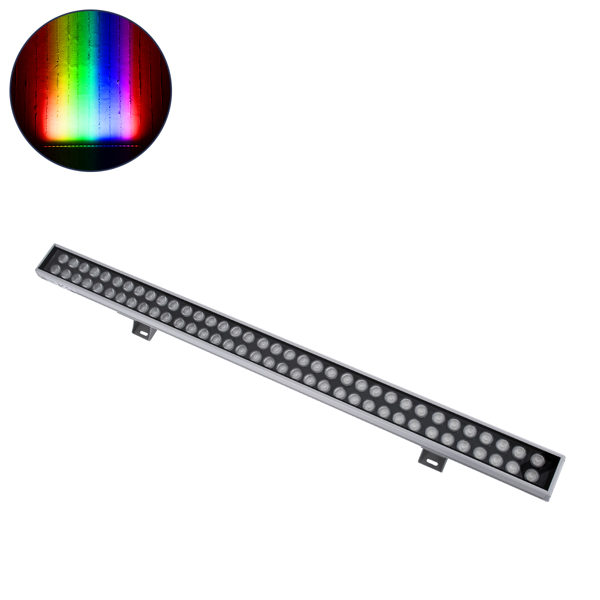 90216 GloboStar® GLOBOSTAR® WASHERGAIA 90216 Μπάρα Φωτισμού Wall Washer LED 144W 12240lm 10° DC 24V Αδιάβροχο IP67 Πολύχρωμο RGBW Dimmable DMX512 - Bridgelux SMD Chip - Γκρι Ανθρακί - Μ100 x Π7.3 x Υ4.3cm - 3 Χρόνια Εγγύηση