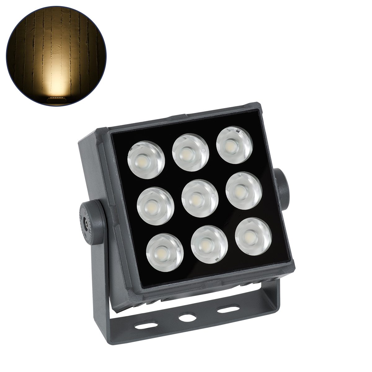 90368 GloboStar® GLOBOSTAR® FLOODTINY 90368 Προβολέας Σποτ Wall Washer LED 27W 2970lm 3° DC 24V Αδιάβροχο IP65 Θερμό Λευκό 2700K Dimmable - Bridgelux SMD Chip - Γκρι Ανθρακί - Μ13.8 x Π16.4 x Υ7cm - 3 Χρόνια Εγγύηση