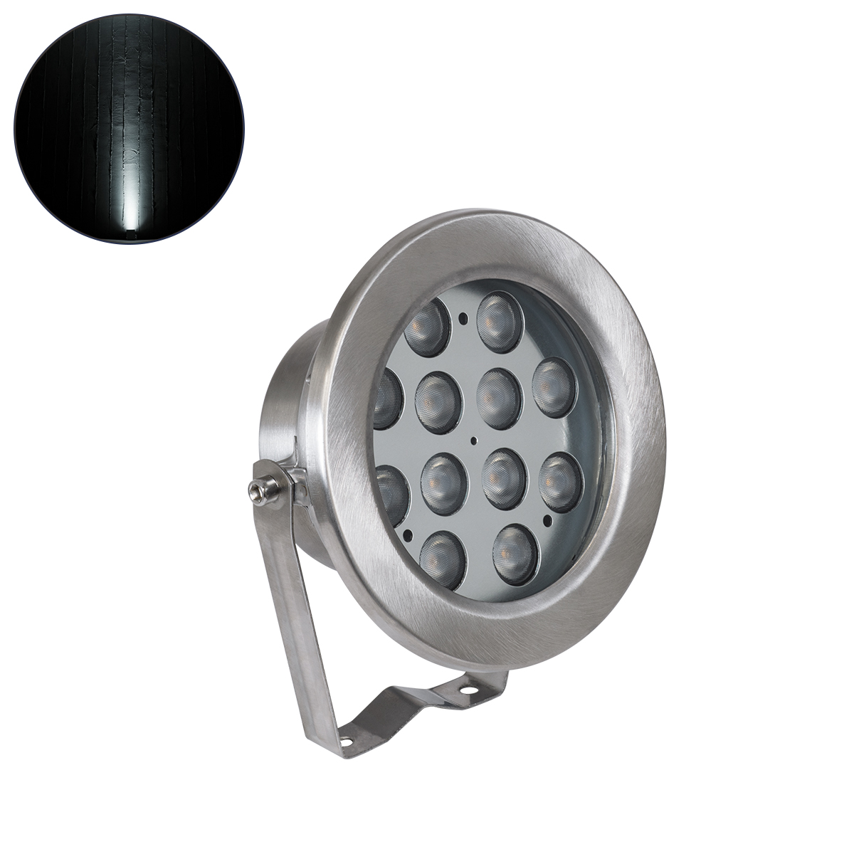 90424 GloboStar® GLOBOSTAR® UNDERWATERJERRY 90424 Υποβρύχιο Επιφανειακό Σποτ για Σιντριβάνια/Πισίνες LED 12W 1200lm 30° DC 24V Αδιάβροχο IP68 Ψυχρό Λευκό 6000K Dimmable - Bridgelux SMD Chip - Ανοξείδωτο Ατσάλι 304 - Μ14.5 x Π7 x Υ19cm - 3 Χρόνια Εγγύηση