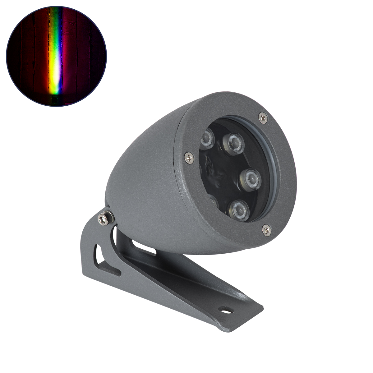 90471 GloboStar® GLOBOSTAR® TREESPO 90471 Φωτιστικό Σποτ για Φυτά - Δέντρα LED 12W 1260lm 15° DC 24V Αδιάβροχο IP67 Πολύχρωμο RGBW Dimmable DMX512 - Bridgelux SMD Chip - Γκρι Ανθρακί - Μ9 x Π11 x Υ9cm - 3 Χρόνια Εγγύηση