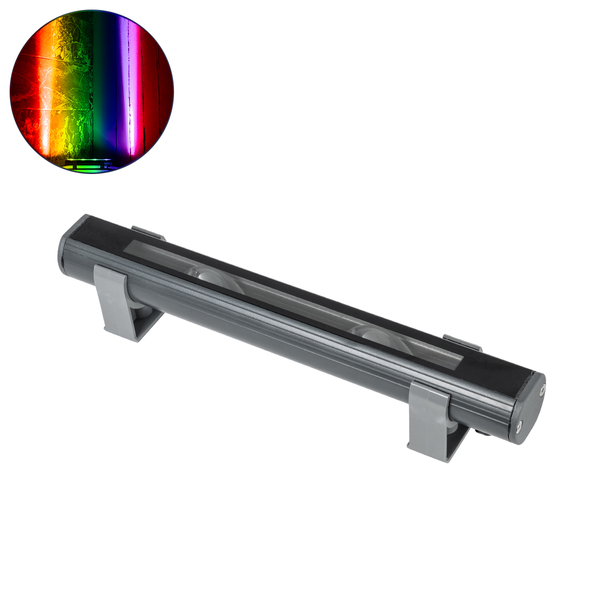 90513 GloboStar® GLOBOSTAR® WINDOWBARI 90513 Φωτιστικό Ανάδειξης Παραθύρων LED 12W 960lm 8°x180° DC 24V Αδιάβροχο IP65 Πολύχρωμο RGBW Dimmable DMX512 - CREE XPE Chip - Γκρι Ανθρακί - Μ30 x Π4 x Υ3.5cm - 3 Χρόνια Εγγύηση