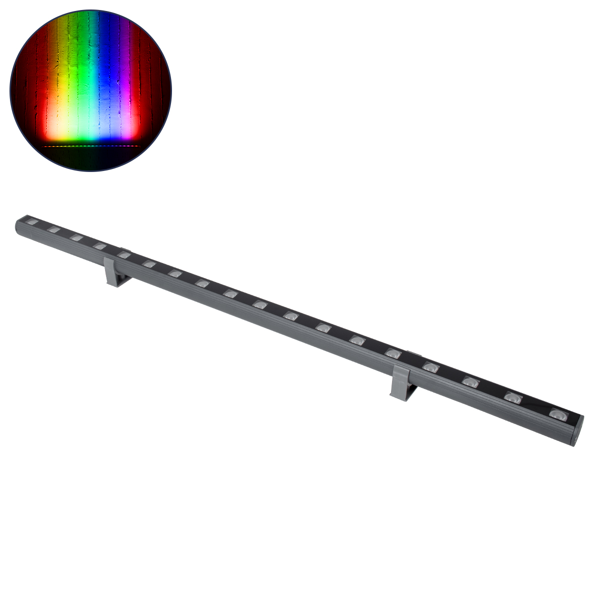 90581 GloboStar® GLOBOSTAR® WASHERPANDA 90581 Μπάρα Φωτισμού Wall Washer LED 18W 1530lm 15° DC 24V Αδιάβροχο IP67 Πολύχρωμο RGBW Dimmable DMX512 - Bridgelux SMD Chip - Γκρι Ανθρακί - Μ100 x Π4 x Υ3.5cm - 3 Χρόνια Εγγύηση