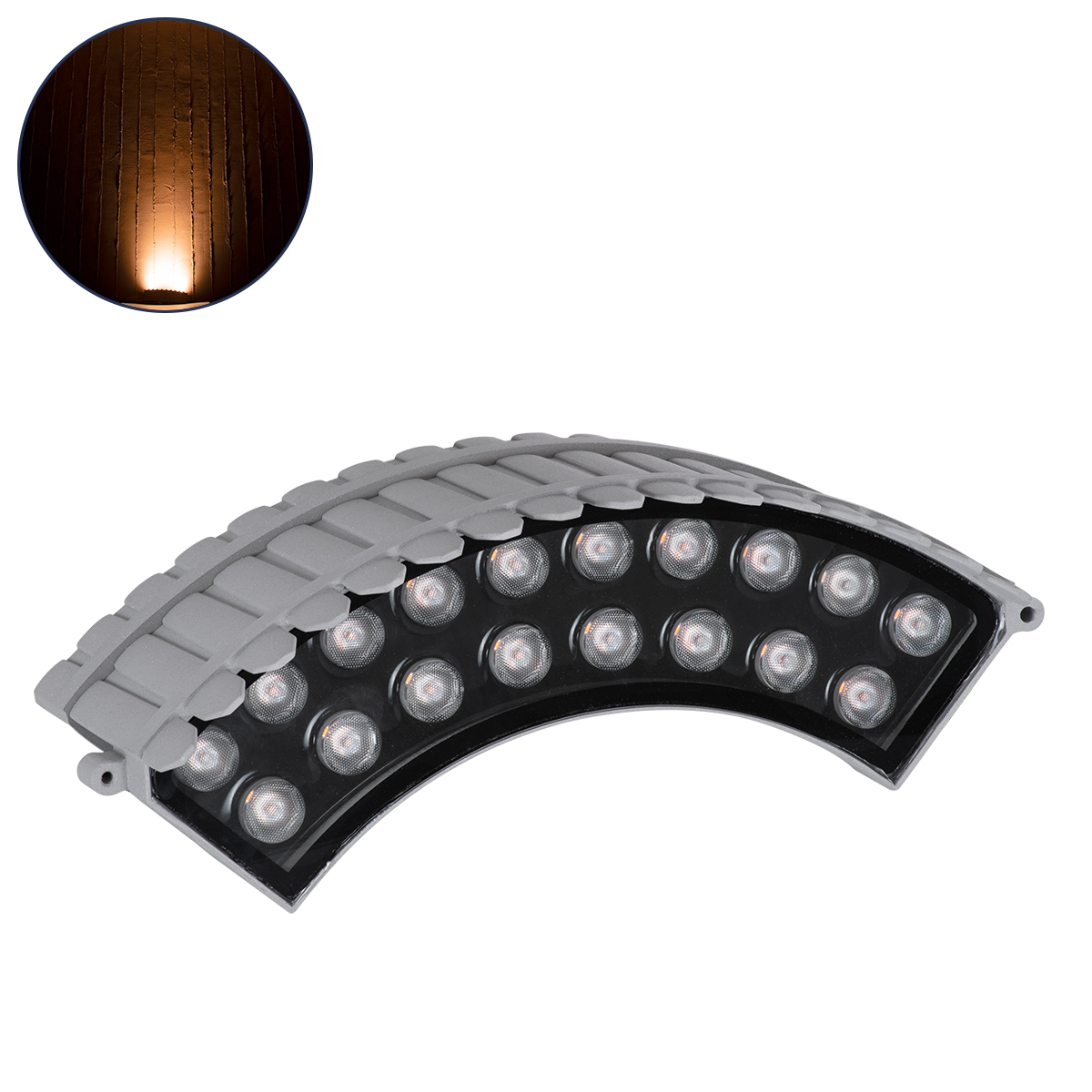 90697 GloboStar® GLOBOSTAR® TREEJINA 90697 Κυρτή Μπάρα Φωτισμού Wall Washer για Φυτά - Δέντρα LED 18W 1530lm 10° DC 24V Αδιάβροχο IP67 Ultra Θερμό Λευκό 2200K Dimmable - Bridgelux SMD Chip - Γκρι Ανθρακί - Μ29 x Π11 x Υ10.5cm - 3 Χρόνια Εγγύηση