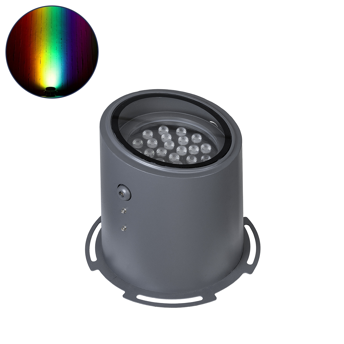 90742 GloboStar®  FLOOD-MILO 90742 Κινούμενος Προβολέας – Σποτ Φωτισμού Wall Washer για Φωτισμό Κτιρίων LED 48W 4080lm 10° DC 24V Αδιάβροχο IP67 Φ26 x Υ30cm RGBW DMX512 – Γκρι Ανθρακί – 3 Χρόνια Εγγύηση