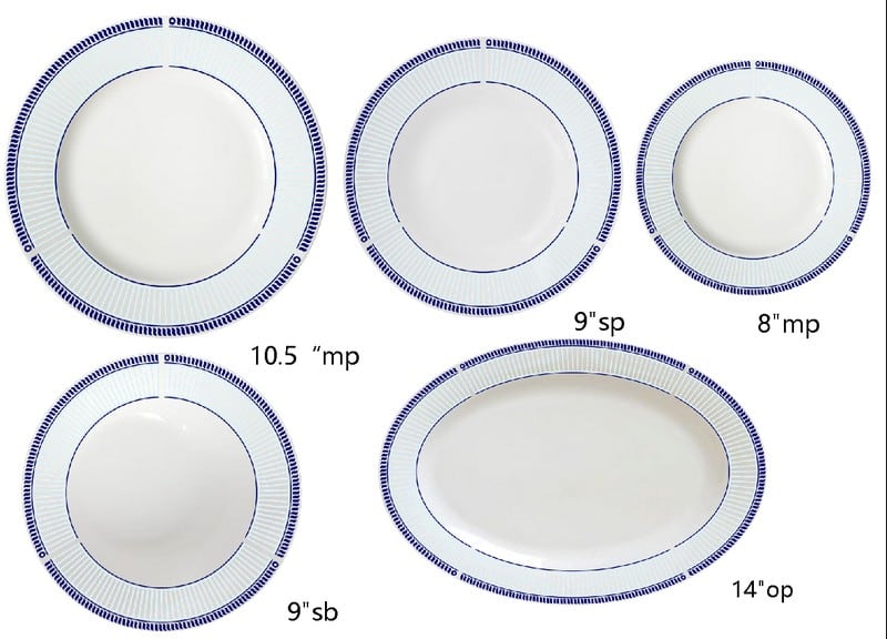 Artekko Yoan σερβίτσιο Φαγητού Σετ/20 Μπλέ Περίγραμμα Tc-3410 (6x10x9)cm Artekko 910-1107