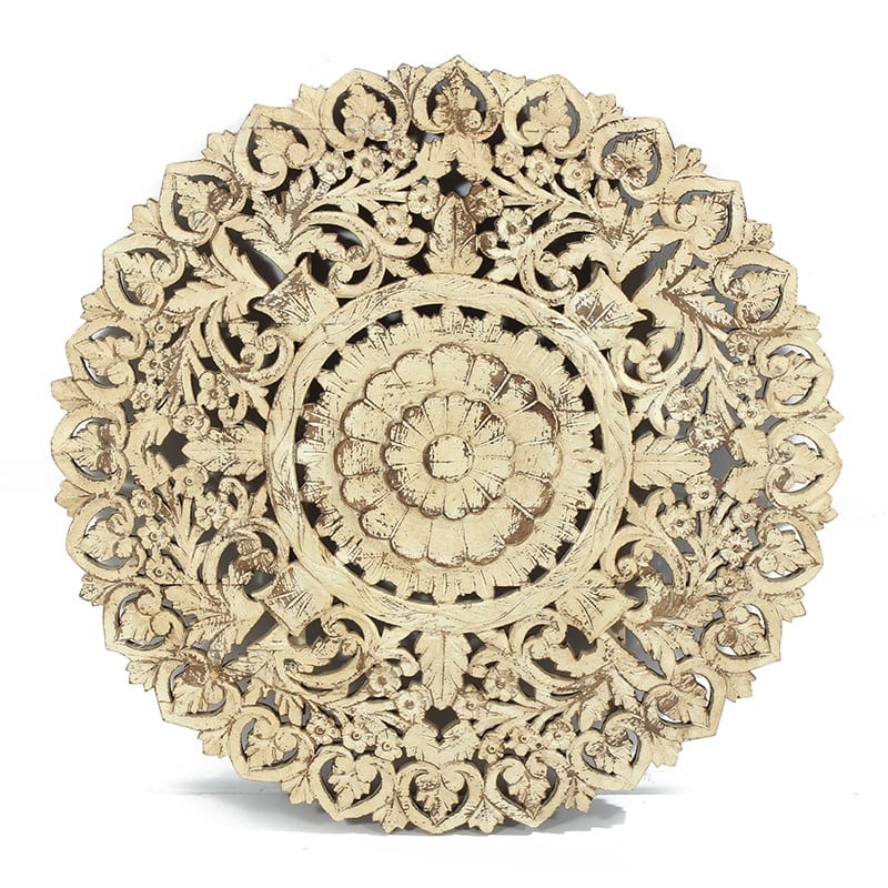 Artekko Jucsup Πάνελ Ξύλινο Σκαλιστό (90x3x90)cm Artekko 995-0440