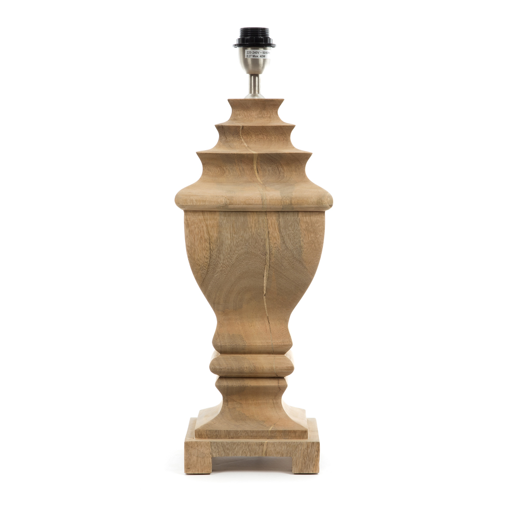 Artekko Camille Ξύλινο Μασίφ Επιτραπέζιο Φωτιστικό Πορτατίφ Ε27 (19x19x56)cm Artekko 995-0500