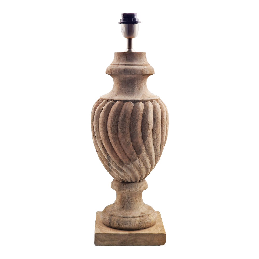 Artekko Camille Ξύλινο Μασίφ Επιτραπέζιο Φωτιστικό Πορτατίφ Ε27 (19x19x55)cm Artekko 995-0501