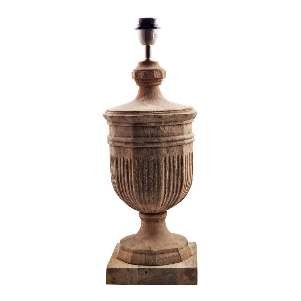 Artekko Camille Ξύλινο Μασίφ Επιτραπέζιο Φωτιστικό Πορτατίφ Ε27 (20x20x56)cm Artekko 995-0506