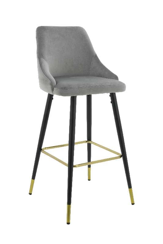 Artekko Flap Σκαμπώ Bar Γκρί Βελούδινο Ύφασμα, με Χρυσό Τελείωμα Ποδιών (50x57x109)cm Artekko 997-0001