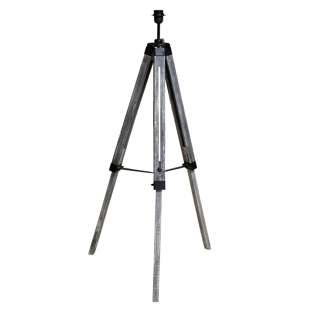 Artekko Ξύλινη Βάση Επιδαπέδιου Φωτιστικού σε Γκρι Πατίνα Ε27 (65x65x133)cm Artekko 998-0170