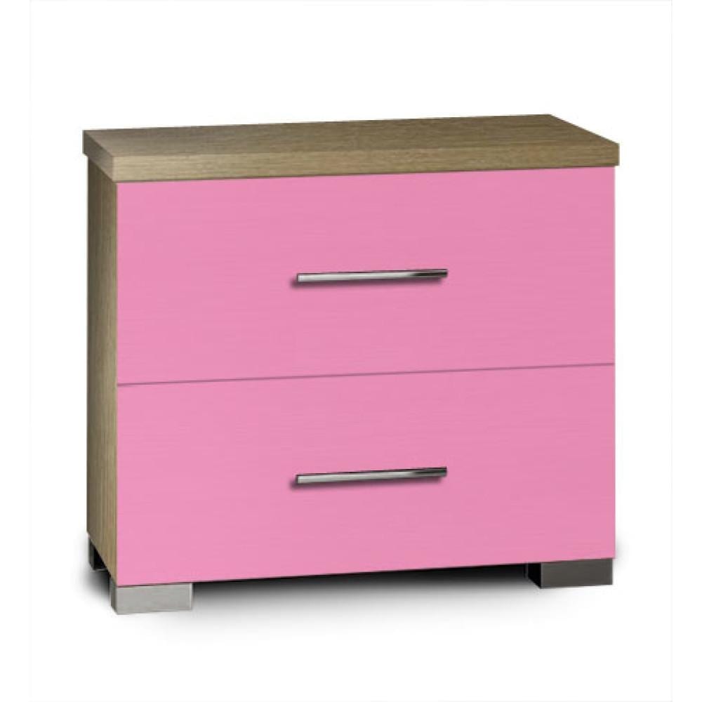 SARFURNITURE Κομοδίνο παιδικό με 2 συρτάρια ροζ SAR-111039