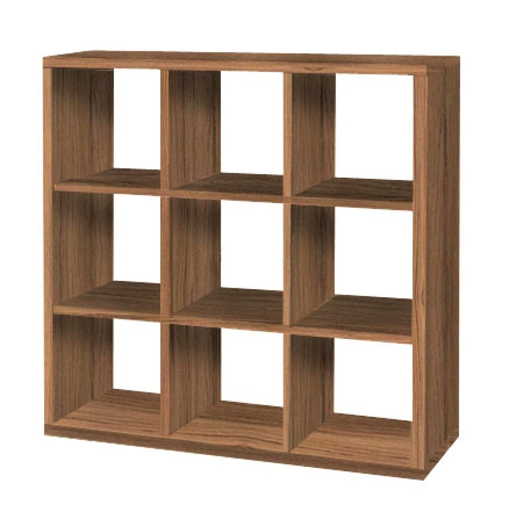 SARFURNITURE Κυβική βιβλιοθήκη 3×3 καρυδί SAR-111209 SARFURNITURE Κυβική βιβλιοθήκη 3×3 καρυδί SAR-111209
