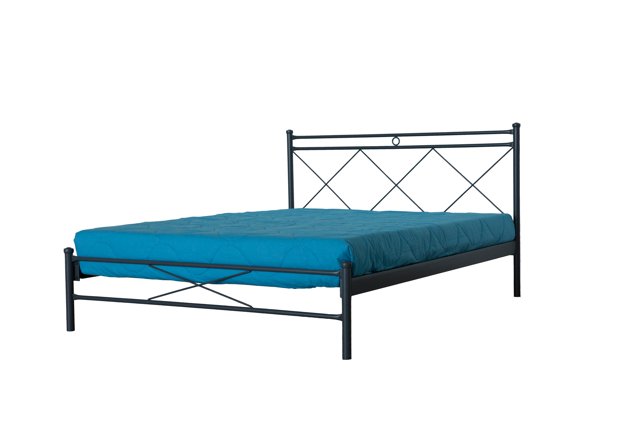 KPS DOMINO ΚΡΕΒΑΤΙ ΜΕΤΑΛΛΙΚΟ ΜΑΥΡΟ ΗΜΙΔΙΠΛΟ ΕΛΛΗΝΙΚΗΣ ΚΑΤΑΣΚΕΥΗΣ ΓΙΑ ΣΤΡΩΜΑ 130Χ200ΕΚ. KPS-000004