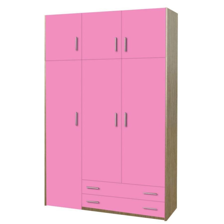 SARFURNITURE Παιδική ντουλάπα τρίφυλλη με πατάρι ροζ SAR-112061 SARFURNITURE Παιδική ντουλάπα τρίφυλλη με πατάρι ροζ SAR-112061