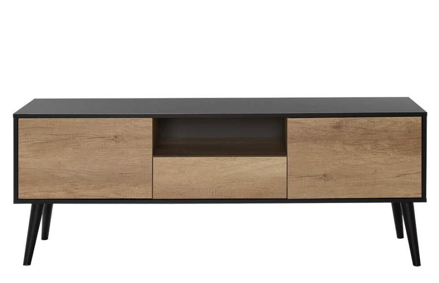 Έπιπλο τηλεόρασης Retro Plus Ανθρακί+ Καρυδιά 160x61x40cm