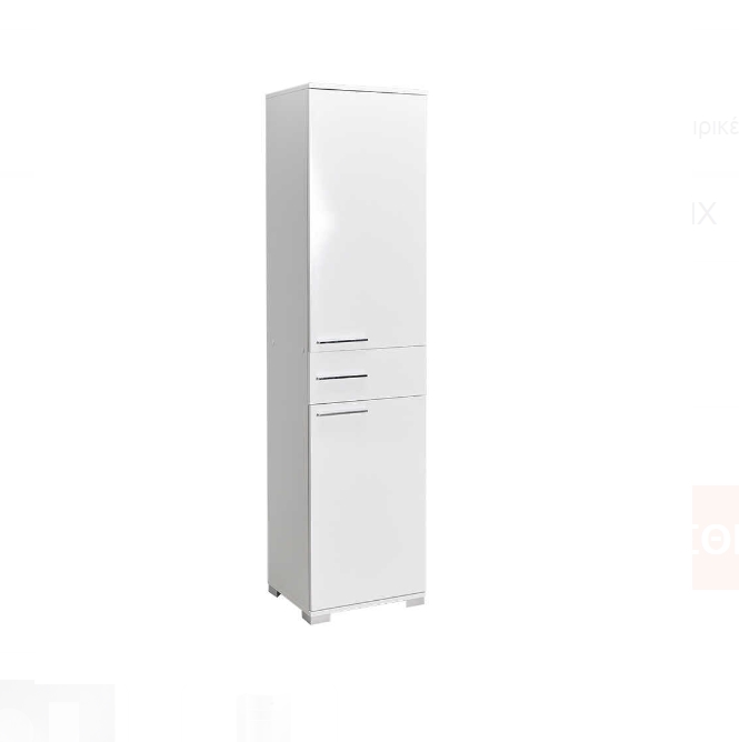 Ντουλάπα μονόφυλλη DIAMOND Λευκό+Λευκό High Gloss 45x187x38cm