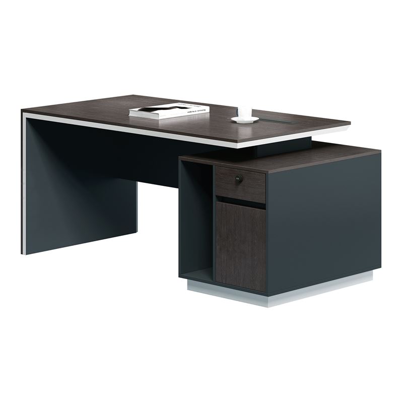 WOODWELL ΕΟ823ADVANCE Γραφείο Σκούρο Καρυδί – Sky Grey 180x80x75cm ΕΟ823