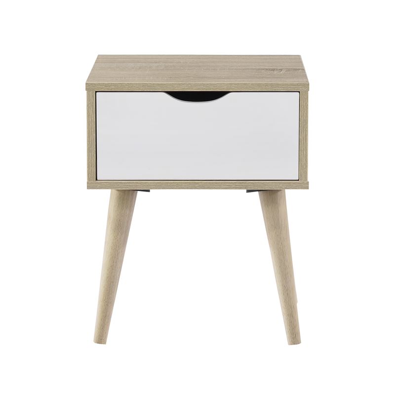 WOODWELL Ε7340,2ALIDA Κομοδίνο Απόχρωση Sonoma – Άσπρο 40x36x50cm Ε7340,2