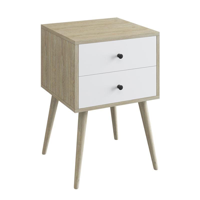 WOODWELL Ε7341,2ALIDA Κομοδίνο με 2 Συρτάρια, Απόχρωση Sonoma – Άσπρο 40x40x60cm Ε7341,2 WOODWELL Ε7341,2ALIDA Κομοδίνο με 2 Συρτάρια, Απόχρωση Sonoma – Άσπρο 40x40x60cm Ε7341,2