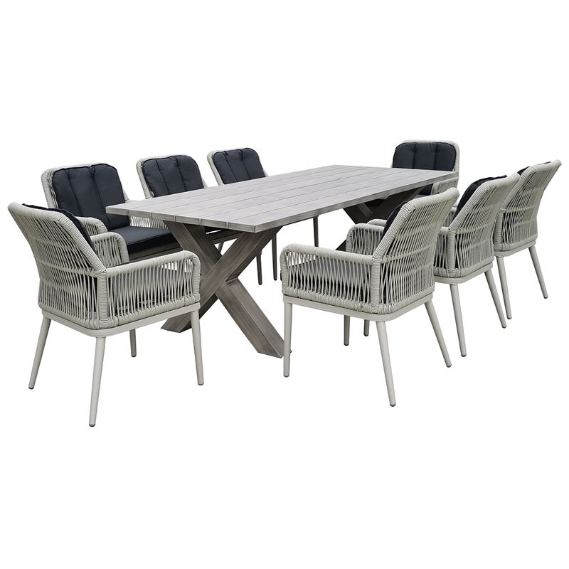 WOODWELL Ε6842,2ALLEY Τραπέζι Dining Κήπου-Βεράντας ALU Grey 220x94x72cm Ε6842,2 WOODWELL Ε6842,2ALLEY Τραπέζι Dining Κήπου-Βεράντας ALU Grey 220x94x72cm Ε6842,2
