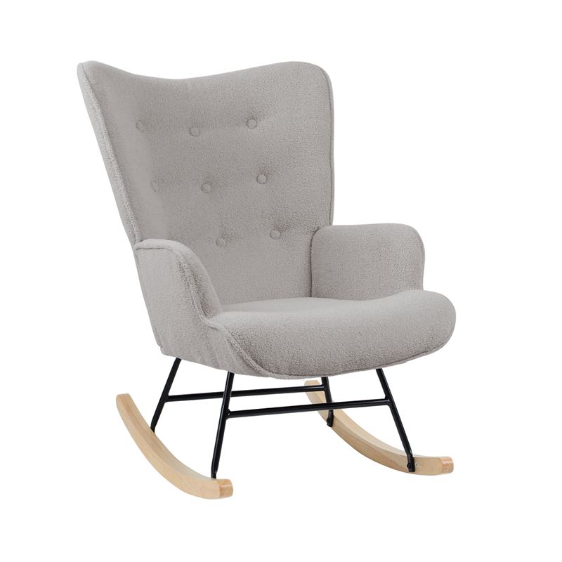 WOODWELL Ε7143,9ALMA Rocking Πολυθρόνα Μπερζέρα Καθιστικού, Teddy Ύφ.Αν.Γκρι, Βάση Μαύρο-Φυσικό 67x86x92cm Ε7143,9 WOODWELL Ε7143,9ALMA Rocking Πολυθρόνα Μπερζέρα Καθιστικού, Teddy Ύφ.Αν.Γκρι, Βάση Μαύρο-Φυσικό 67x86x92cm Ε7143,9