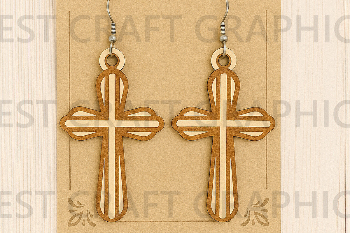 Σετ των 3 Intra απο ξύλο plywood 3mm-4mm πάχος Σκουλαρίκια Angel – Guardian Spirit Δίασταση 3x3 cm INTRAFABR-124957679