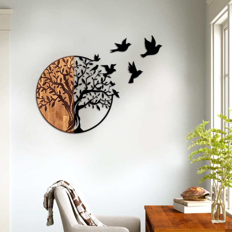 Διακοσμητικό τοίχου Tree with Birds Megapap ξύλινο – μεταλλικό χρώμα καρυδί – μαύρο 92x3x71εκ. 0248940 Διακοσμητικό τοίχου Tree with Birds Megapap ξύλινο – μεταλλικό χρώμα καρυδί – μαύρο 92x3x71εκ. 0248940