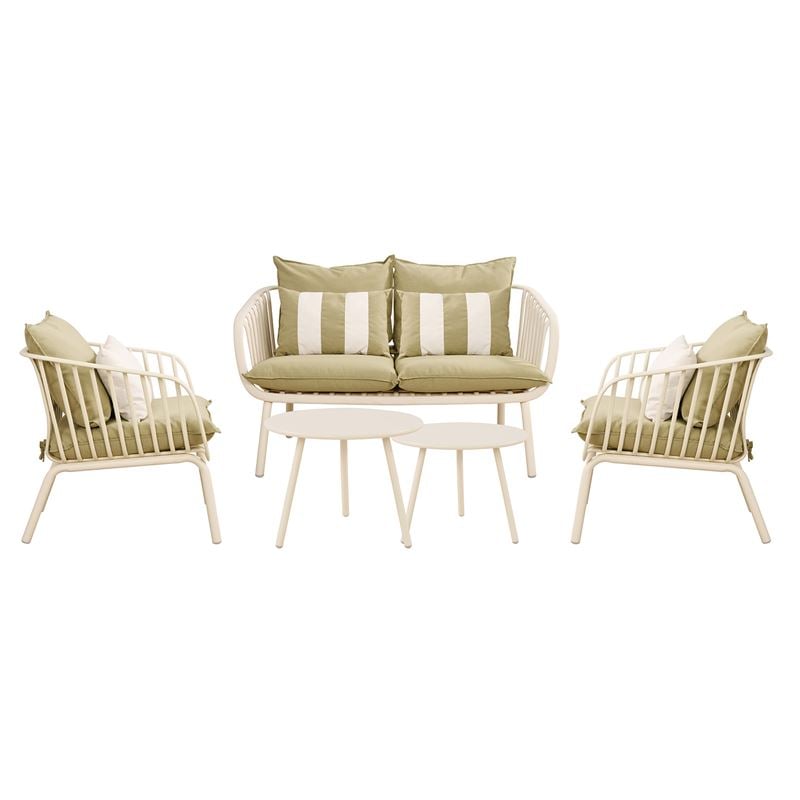 WOODWELL Ε322,SASTRID Set Σαλόνι Κήπου 5τεμ, PP & Μέταλλο Cream, Μαξιλάρια Sandy Green 2 Πολυθρ+1 Καναπ+2 Τραπεζάκια Ε322,S WOODWELL Ε322,SASTRID Set Σαλόνι Κήπου 5τεμ, PP & Μέταλλο Cream, Μαξιλάρια Sandy Green 2 Πολυθρ+1 Καναπ+2 Τραπεζάκια Ε322,S