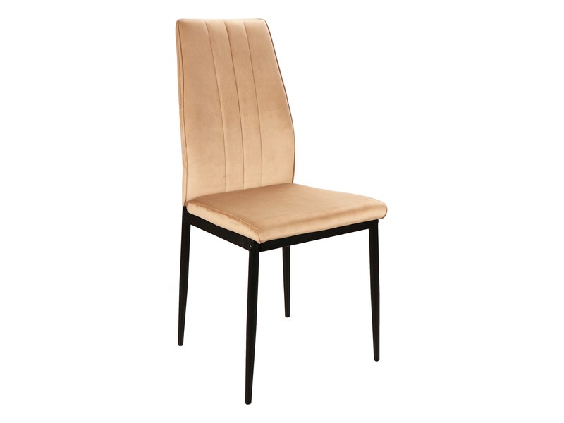CHAIR ATOM VELVET BLACK FRAME / BEIGE BLUVEL 28 DIOMMI ATOMVCBE DIOMMI-80-1513 CHAIR ATOM VELVET BLACK FRAME / BEIGE BLUVEL 28 DIOMMI ATOMVCBE DIOMMI-80-1513