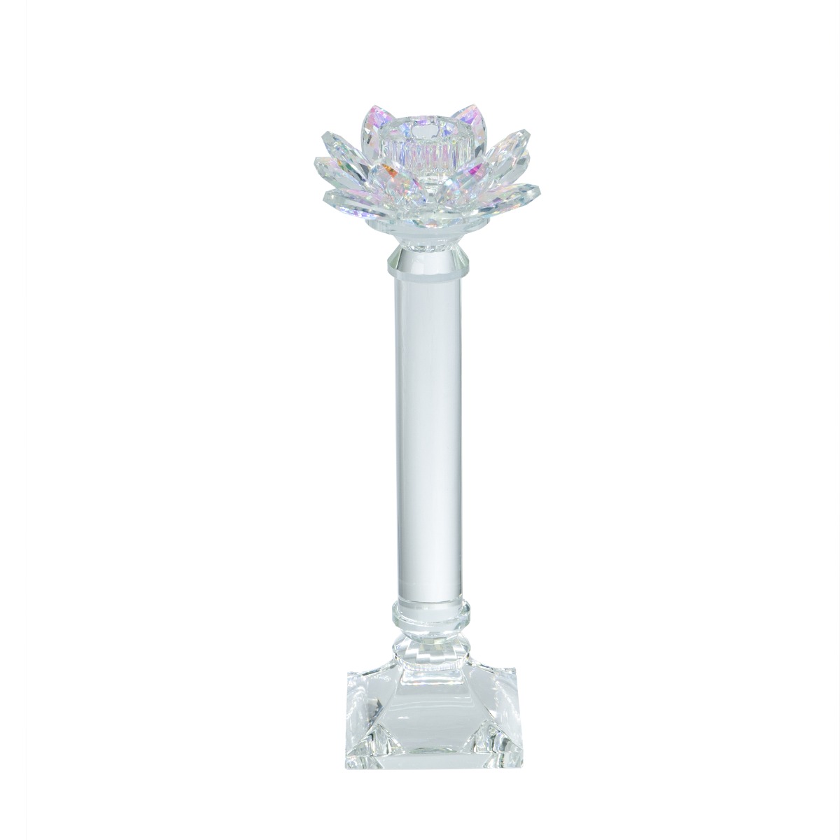 Artekko Lotus Διάφανο Γυάλινο Κηροπήγιο (10.8x10.8x28)cm Artekko B8605