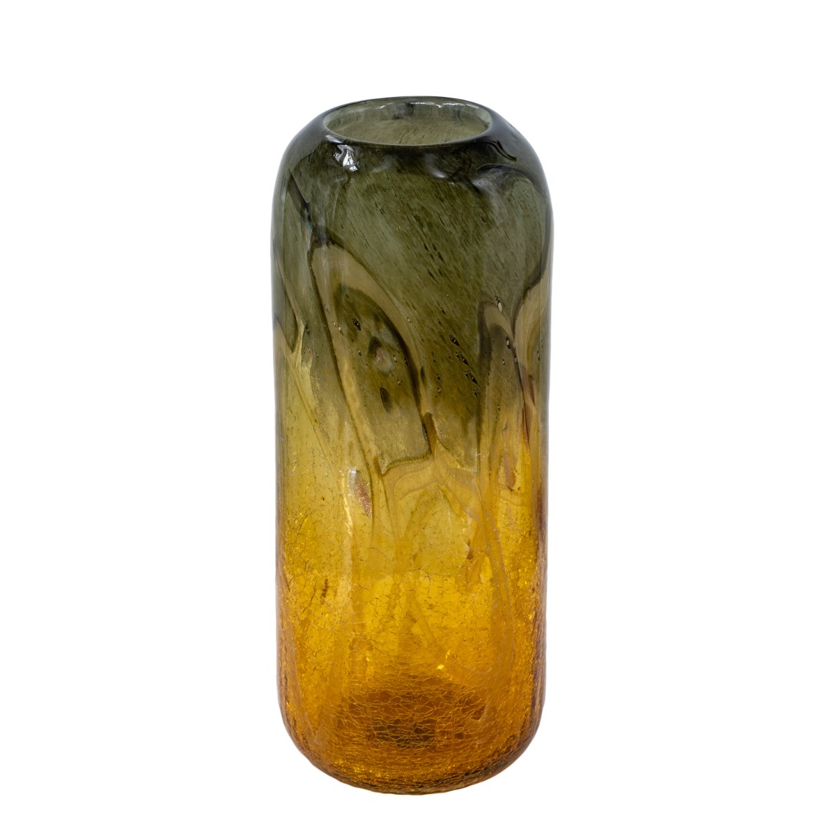 Artekko Sunset Γυάλινο Διακοσμητικό Βάζο σε Πορτοκαλί και Μαύρη Απόχρωση (14.5x14.5x38)cm Artekko B8667