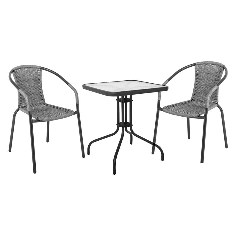 WOODWELL Ε240,15BALENO Set Κήπου – Βεράντας: Τραπέζι + 2 Πολυθρόνες Μέταλλο Ανθρακί – Wicker Mixed Grey Table:Φ70×70 Armchair:53x58x77 Ε240,15 WOODWELL Ε240,15BALENO Set Κήπου – Βεράντας: Τραπέζι + 2 Πολυθρόνες Μέταλλο Ανθρακί – Wicker Mixed Grey Table:Φ70×70 Armchair:53x58x77 Ε240,15
