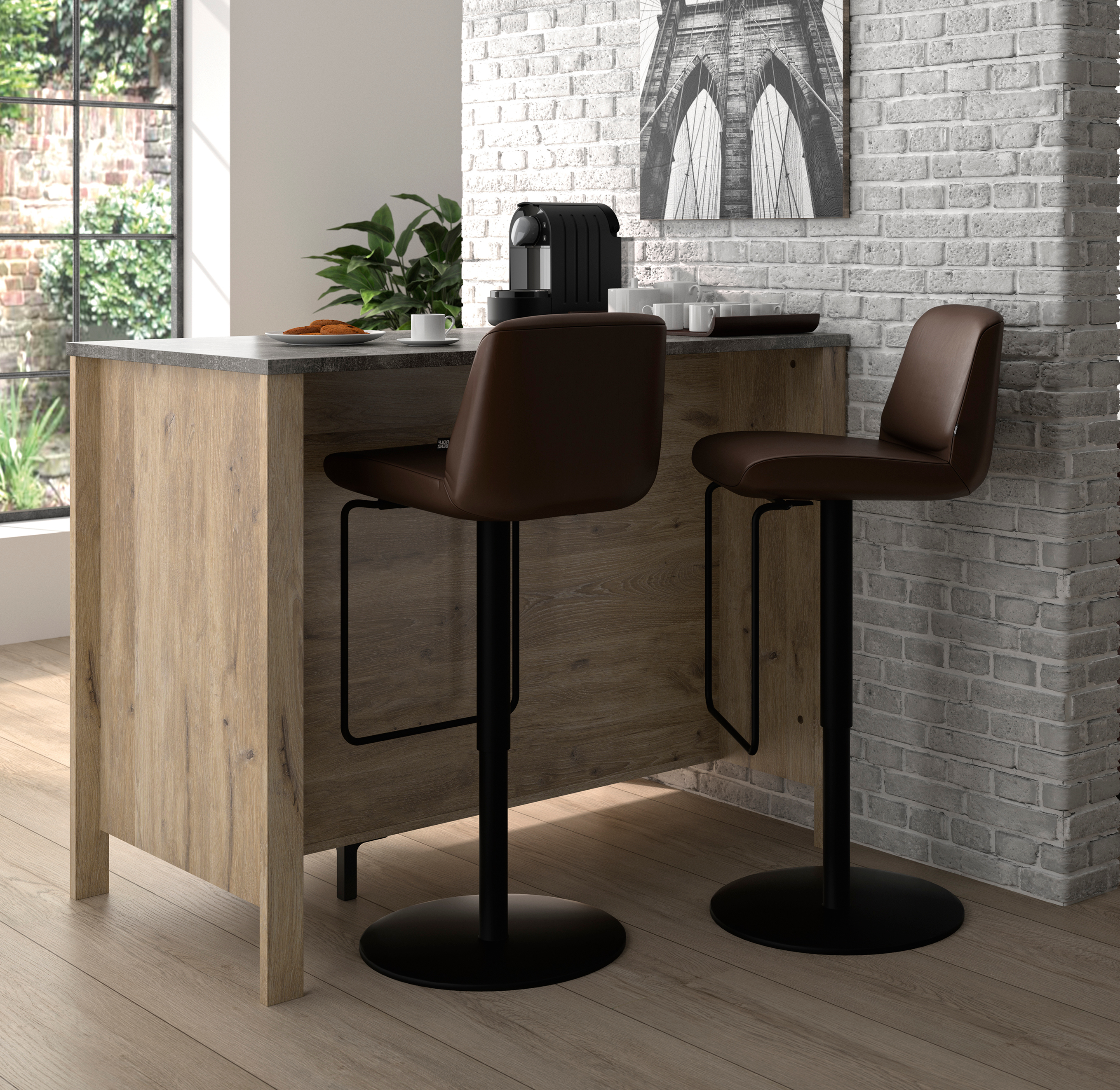 Insi Basalte έπιπλο bar 120x66x93εκ. Light Viking Oak / Γκρι ανοιχτό 0131.GM20 Insi Basalte έπιπλο bar 120x66x93εκ. Light Viking Oak / Γκρι ανοιχτό 0131.GM20