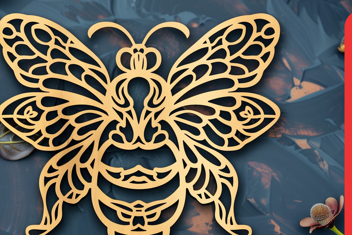 Intra απο ξύλο plywood 3mm-4mm πάχος Bee Wall Decors Cut  Δίασταση 40x40 cm INTRAFABR-100997678